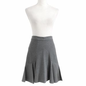 DIANE VON FURSTENBERG CARLITA GREY FLUTTER FLARED SKIRT - 8